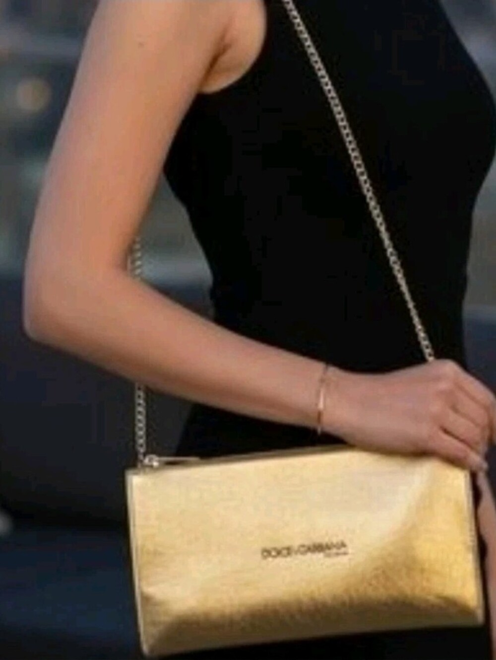 Dolce & Gabbana "The One" Metallic Gold Clutch